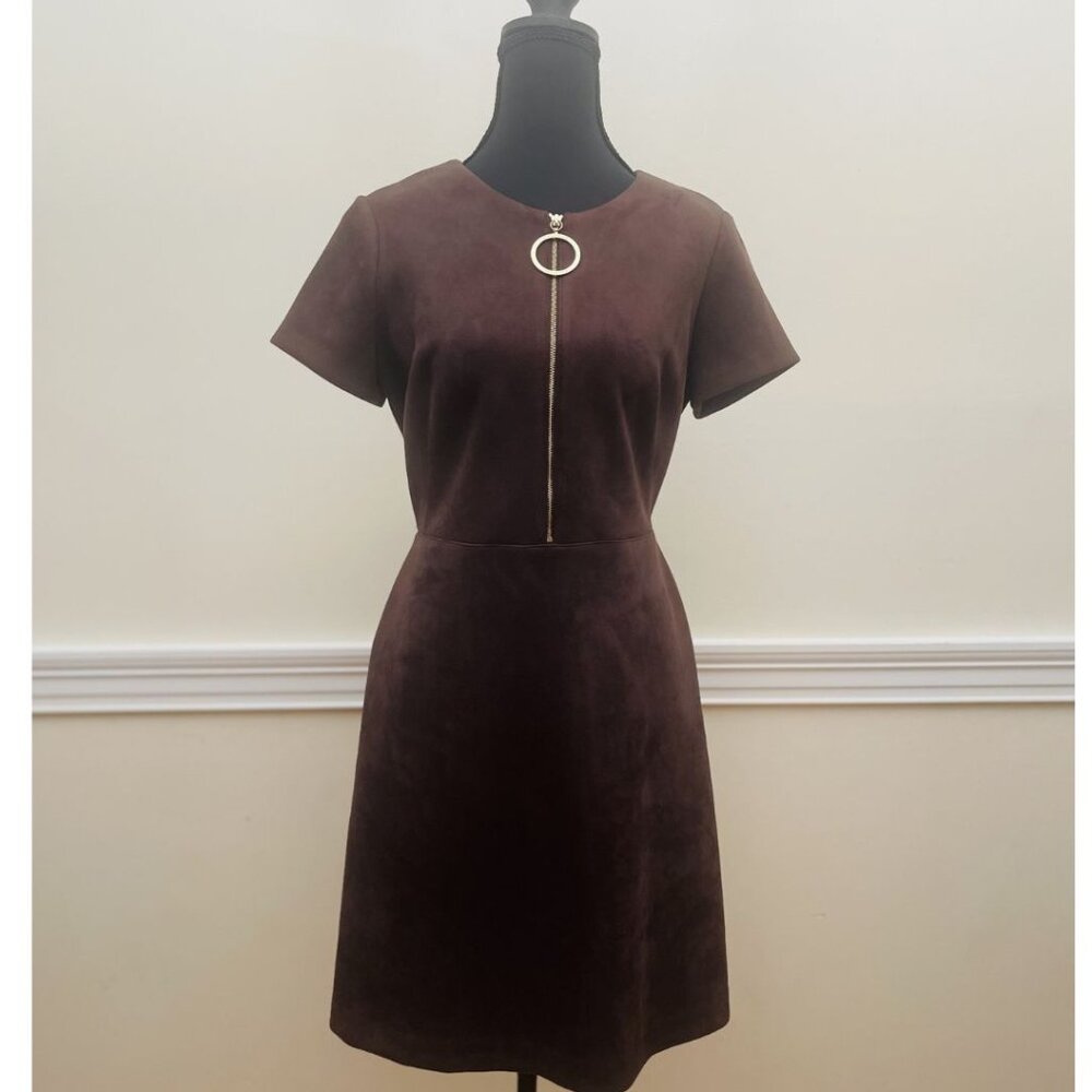 Calvin Klein Brown Faux Suede Dress - Size 6